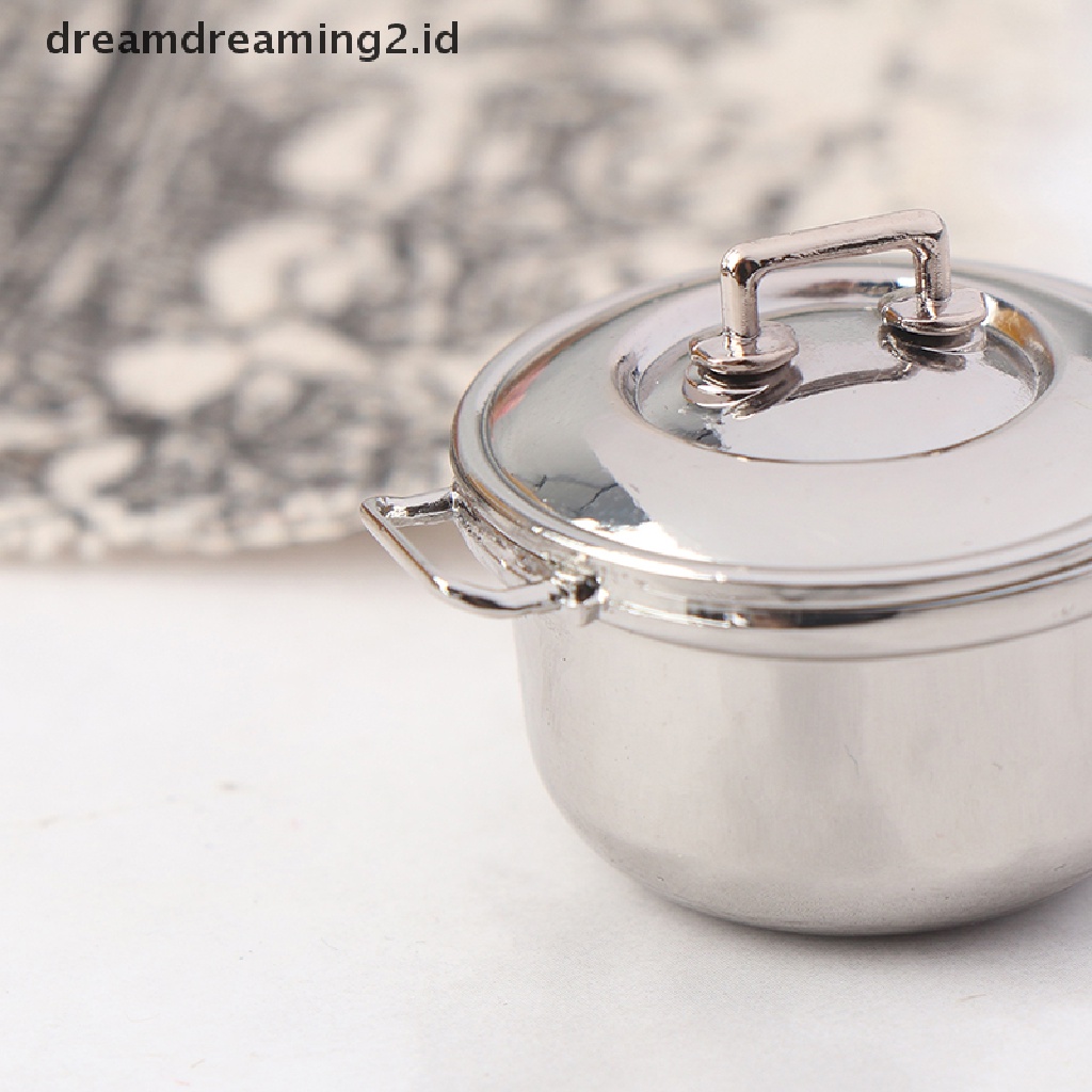 (Hot Style You Like) Miniatur Panci Casserole Skala 1: 12 Bahan Stainless Steel Untuk Rumah Boneka