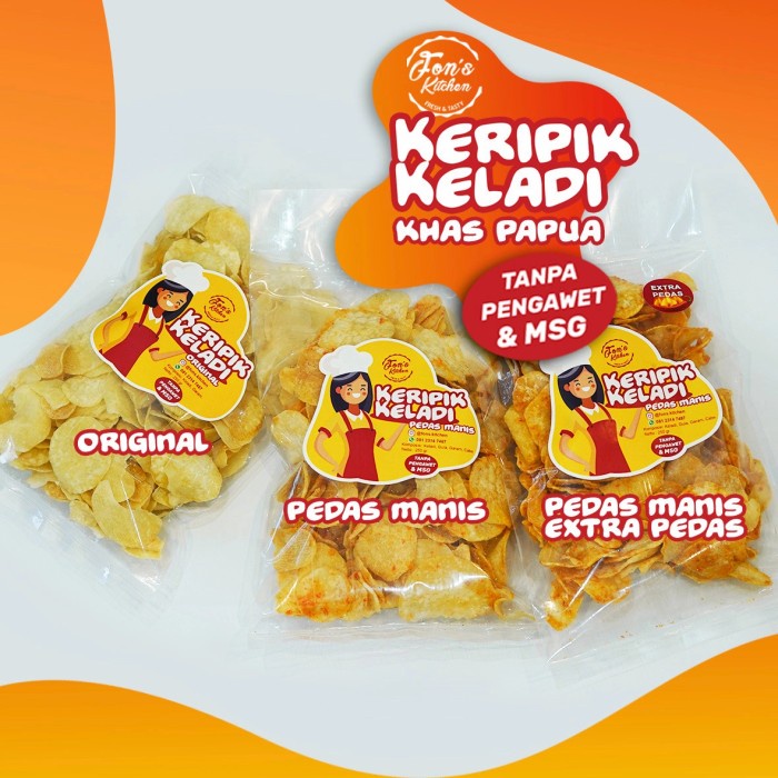 

NEW Kripik keladi pedas manis khas Papua - Original (asin)