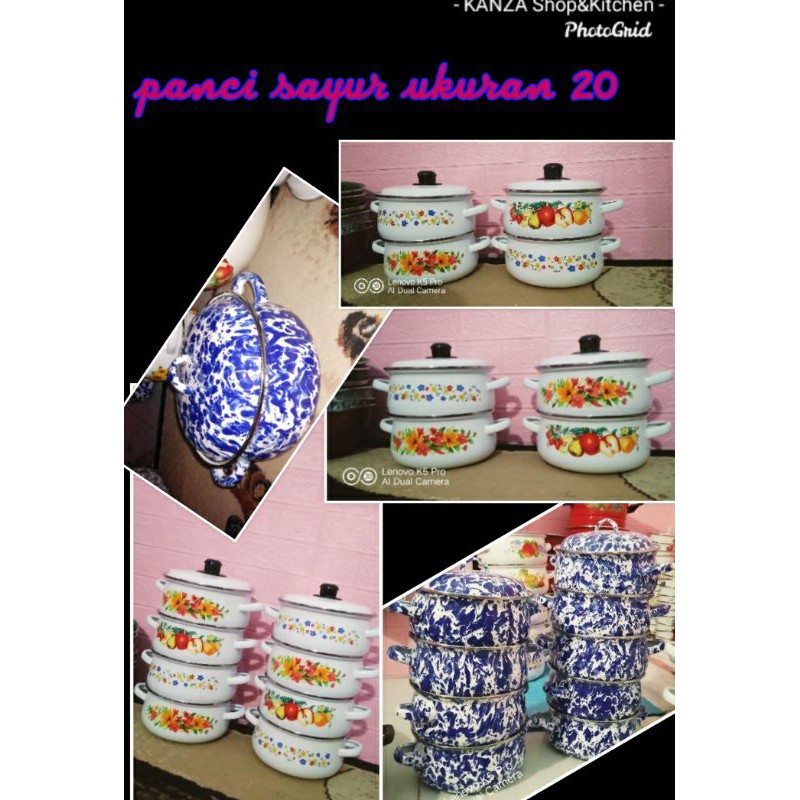 panci sayur ukuran 20"//panci enamel tebal