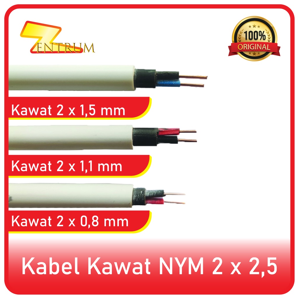 Kabel Listrik Kawat NYM 2 X 2,5 (30 Meter)