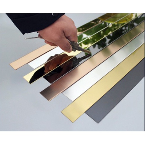 Naindo List Interior plat besi panjang 3 meter hiasan ruang tamu dan furniture ruangan