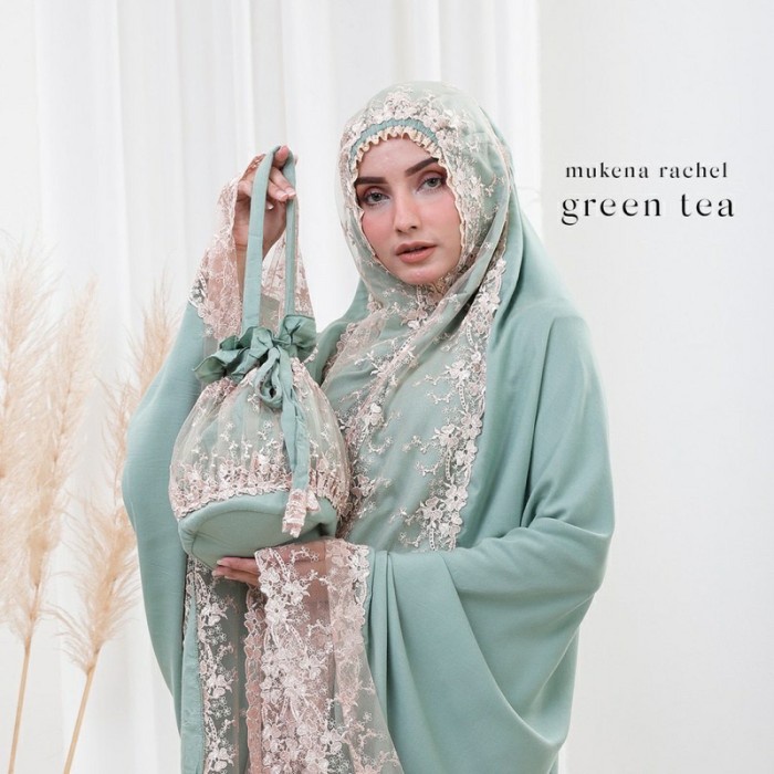 MUKENA DEWASA ANDIN TERBARU SUPER ADEM RACHEL - GREEN TEA