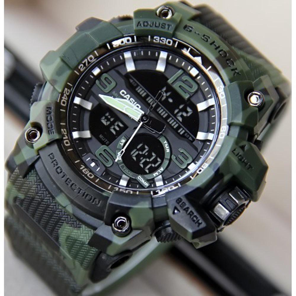 Jam Tangan Pria Kasual Watch Anti Air Jam Cowok Sport Remaja M3K8 Ready Gshock Casio GG1000 Army Lor