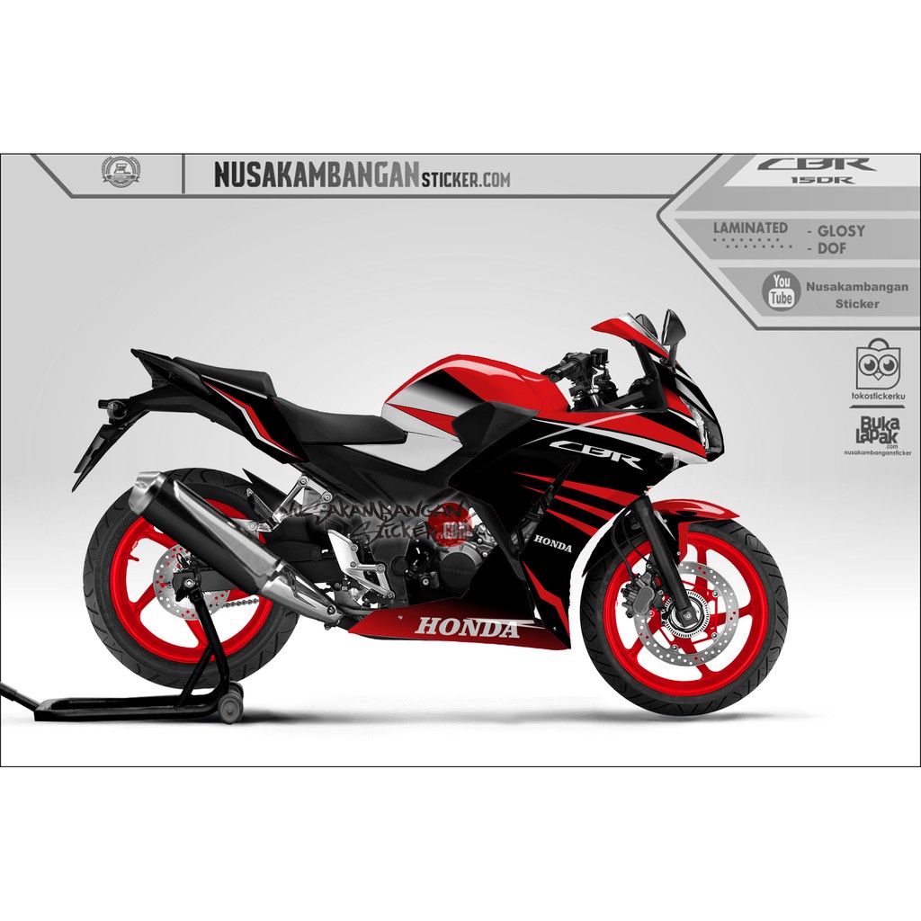 Decal Sticker CBR 150 K45 hitam merah