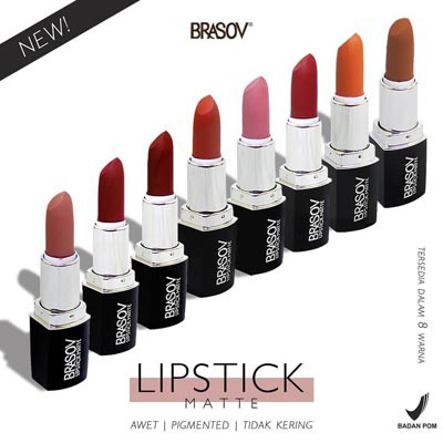 BRASOV Lipstick Matte 3.8g BPOM | lipstik mate