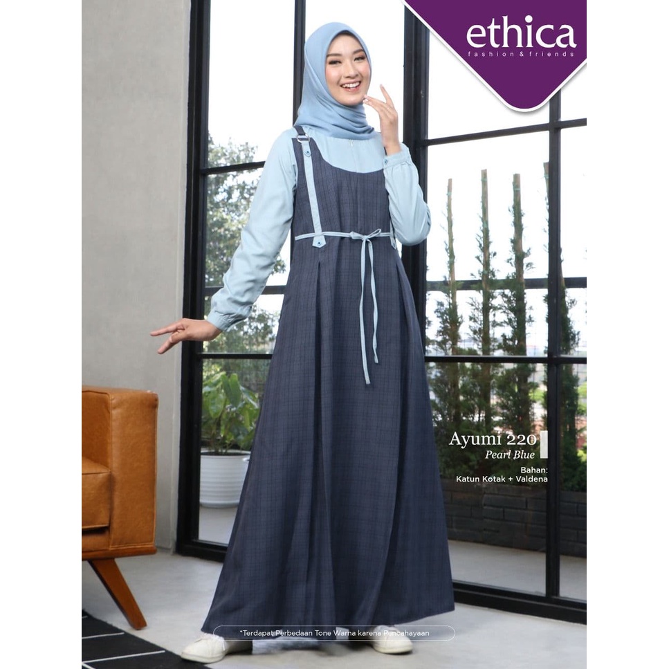 DRESS ONLY ETHICA ORIGINAL AYUMI 220 PEARL BLUE (DO) GAMIS DEWASA GAMIS TRENDY GAMIS KEREN FASHIONAB