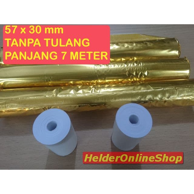 

kertas- kertas thermal paper roll / kertas termal 57 x 30 coreless panjang -kertas.