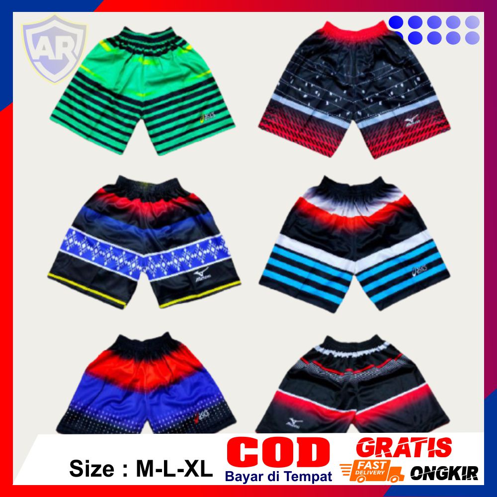 Celana Voli Volly Celana Volley Full Printing Pria dan Wanita Pendek Panjang Polos Model Mizuno Sera