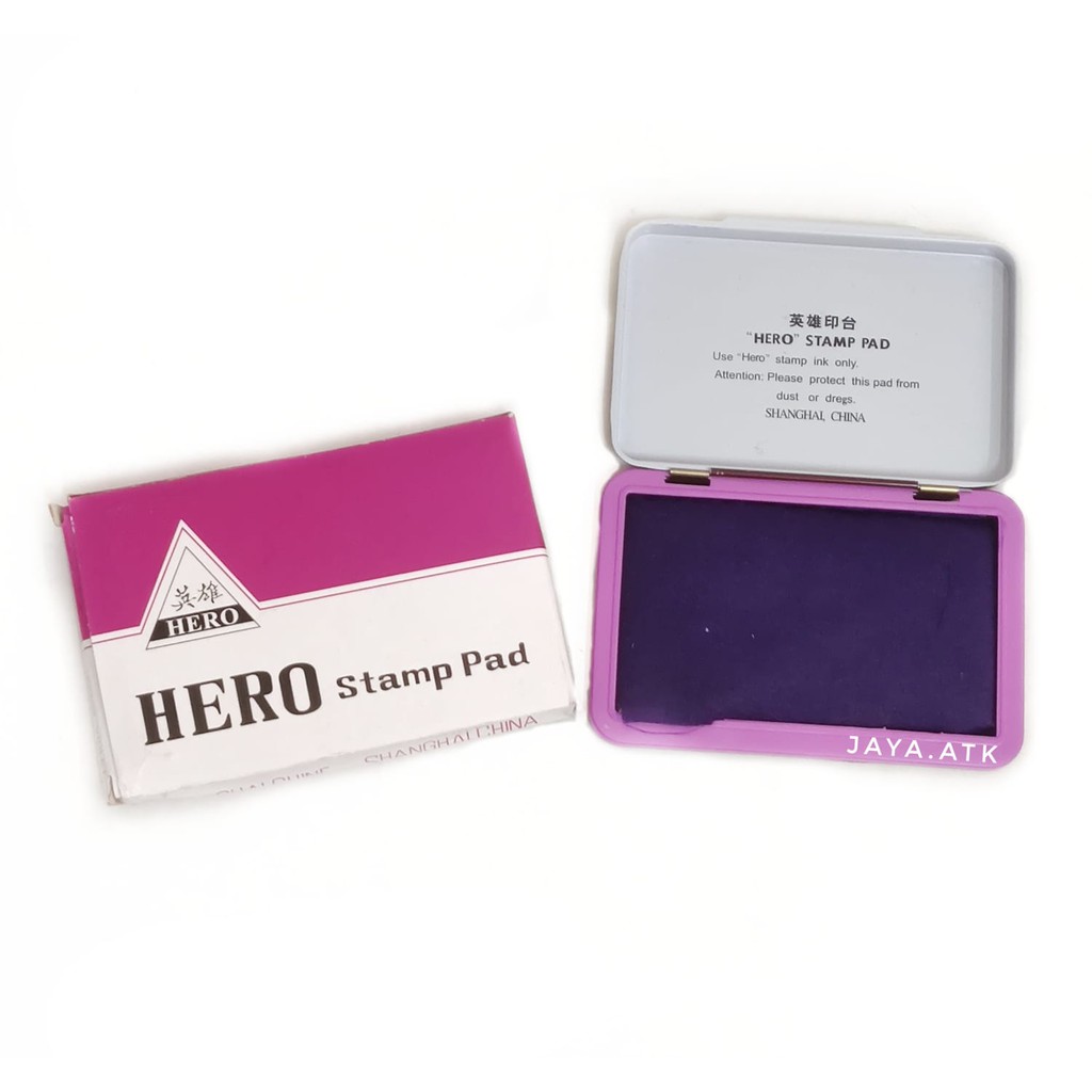 BAK STEMPEL PLUS TINTA STAMP PAD BANTALAN CAP STEMPEL HERO E2460 TINTA UNGU KECIL