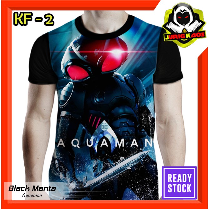 Kaos Black manta Aquaman Baju Karakter Film  Murah Bahan Adem