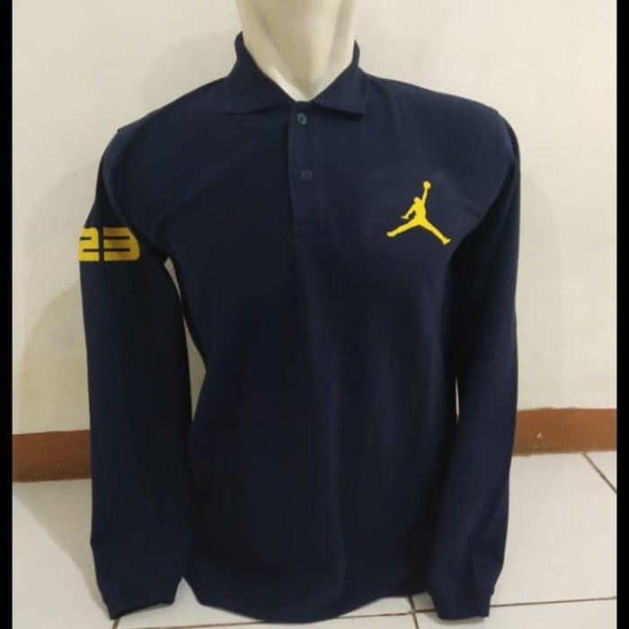 kaos kerah/polo shirt lengan panjang/baju keren NBA JORDAN