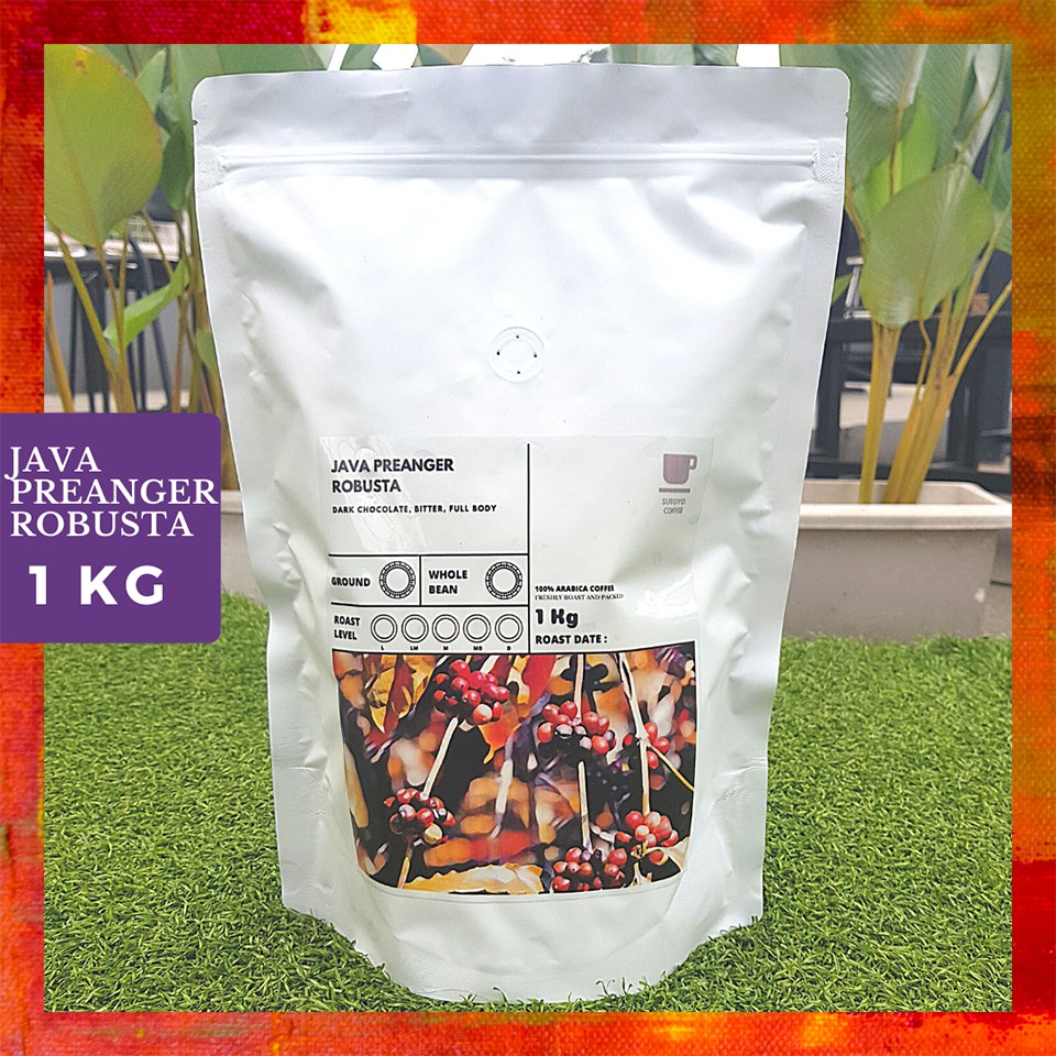 

SUTOYO COFFEE – Kopi Robusta Java Preanger 1 Kilogram (kg) | Es Kopi Susu Blend | Espresso | Medium Dark Roast | Single Origin | Sutoyo Coffee