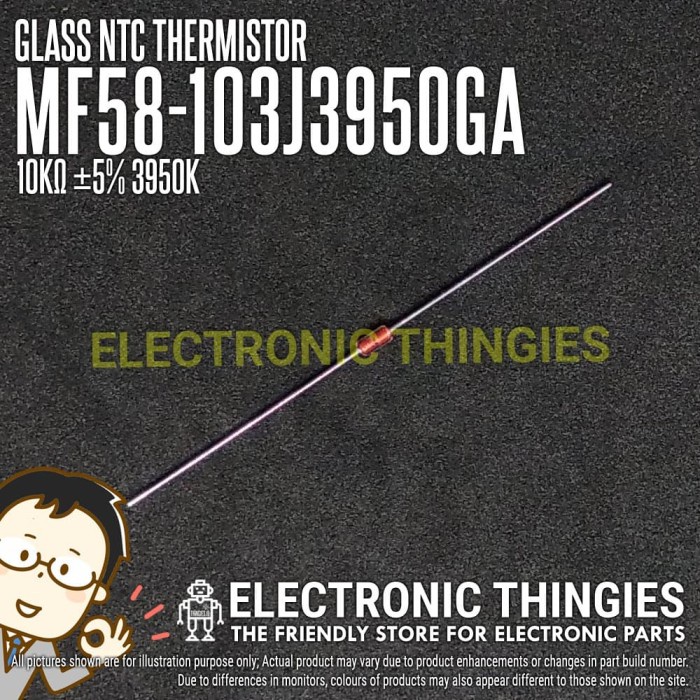 MF58103J GLASS NTC THERMISTOR 10K OHM 5% 3950K