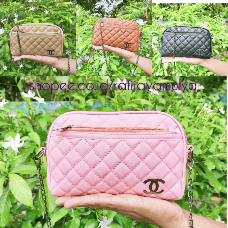 (Bisa COD) Tas Selempang Wanita/ Tas Kerang Tali Rantai