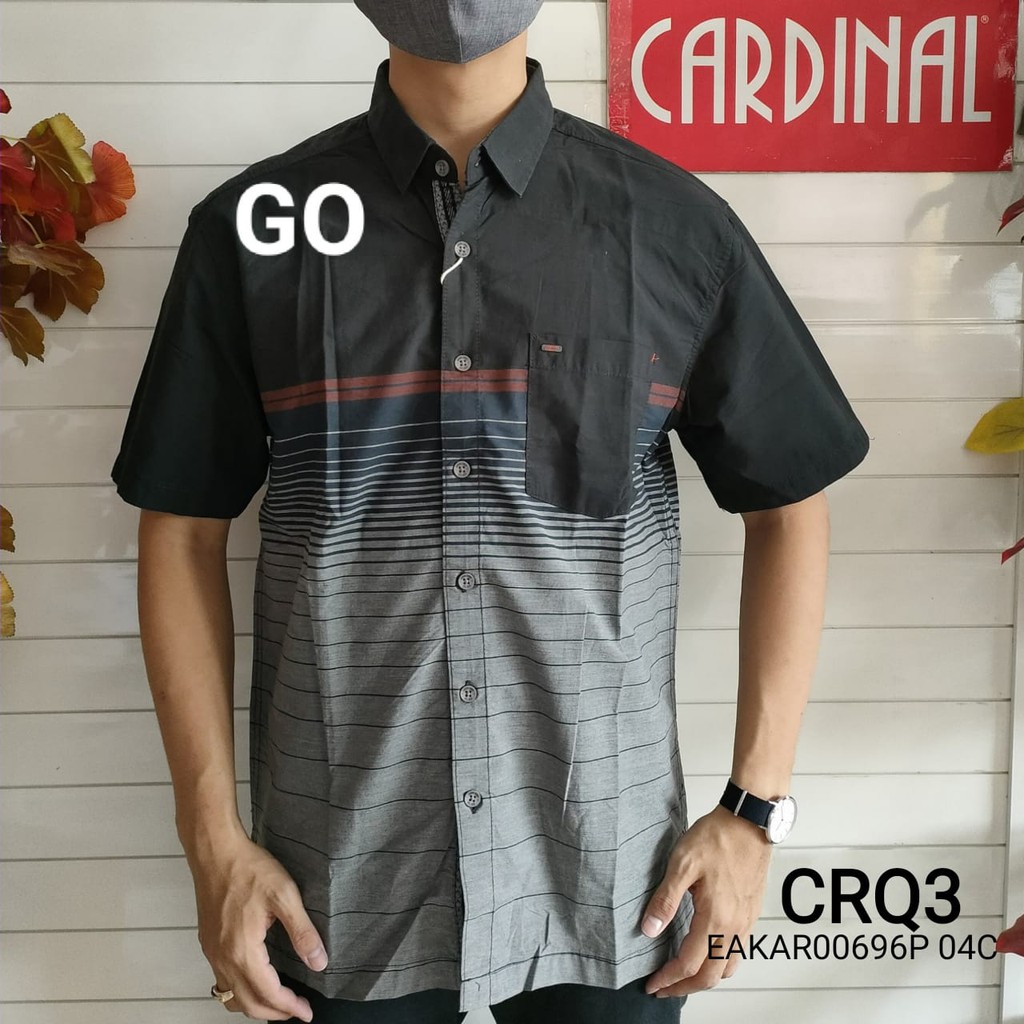 Gof Crq Cardinal Kemeja Casual Hem Pria Baju Cowok Pakaian Pria Pendek Shopee Indonesia