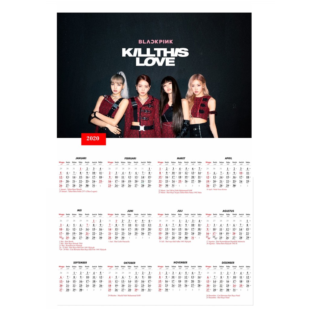 

Kalender Dinding Kpop Blackpink Tahun 2025