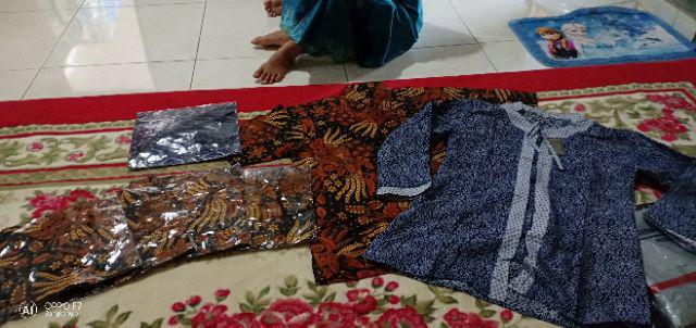 Kenongo Kemeja Tosca Pendek Pekalongan Padi M L Xl Hem Gunungan Wayang Mcb
