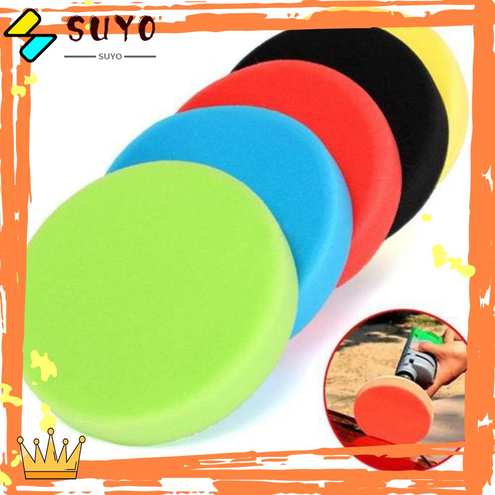 Suyou 5pcs Busa Pad Buff Datar 3 / 4 / 5 / 6 / 7 &quot;Untuk Poles Mobil