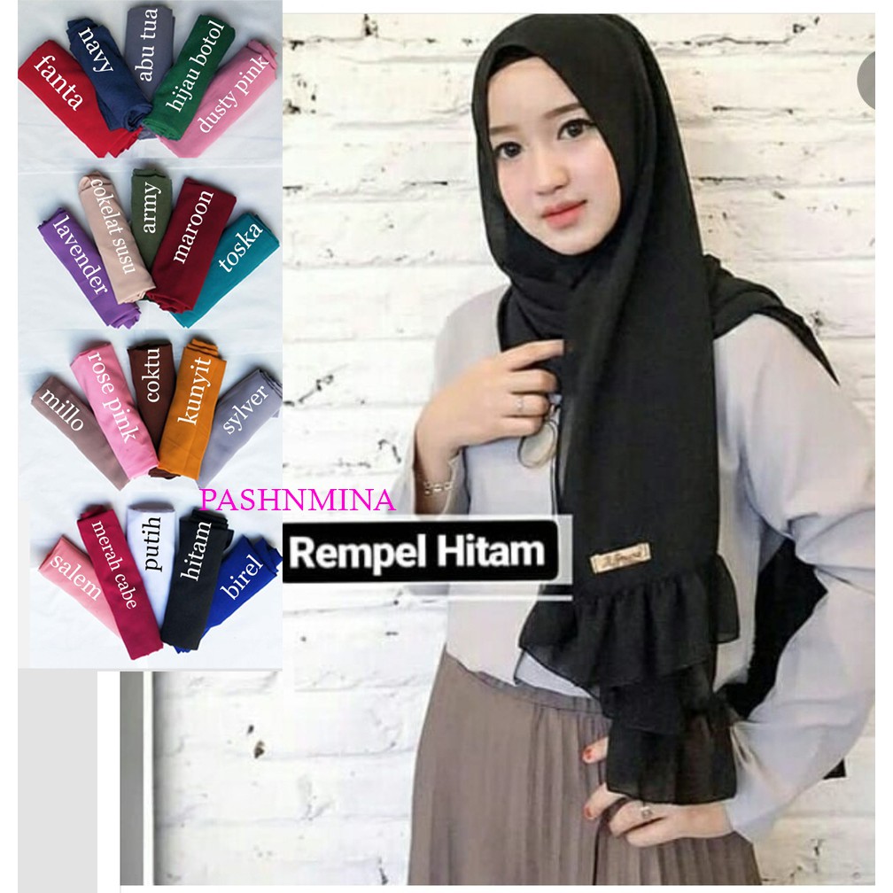 PASHMINA REMPEL TERLARIS DIAMOND ITALIANO JILBAB HIJAB 