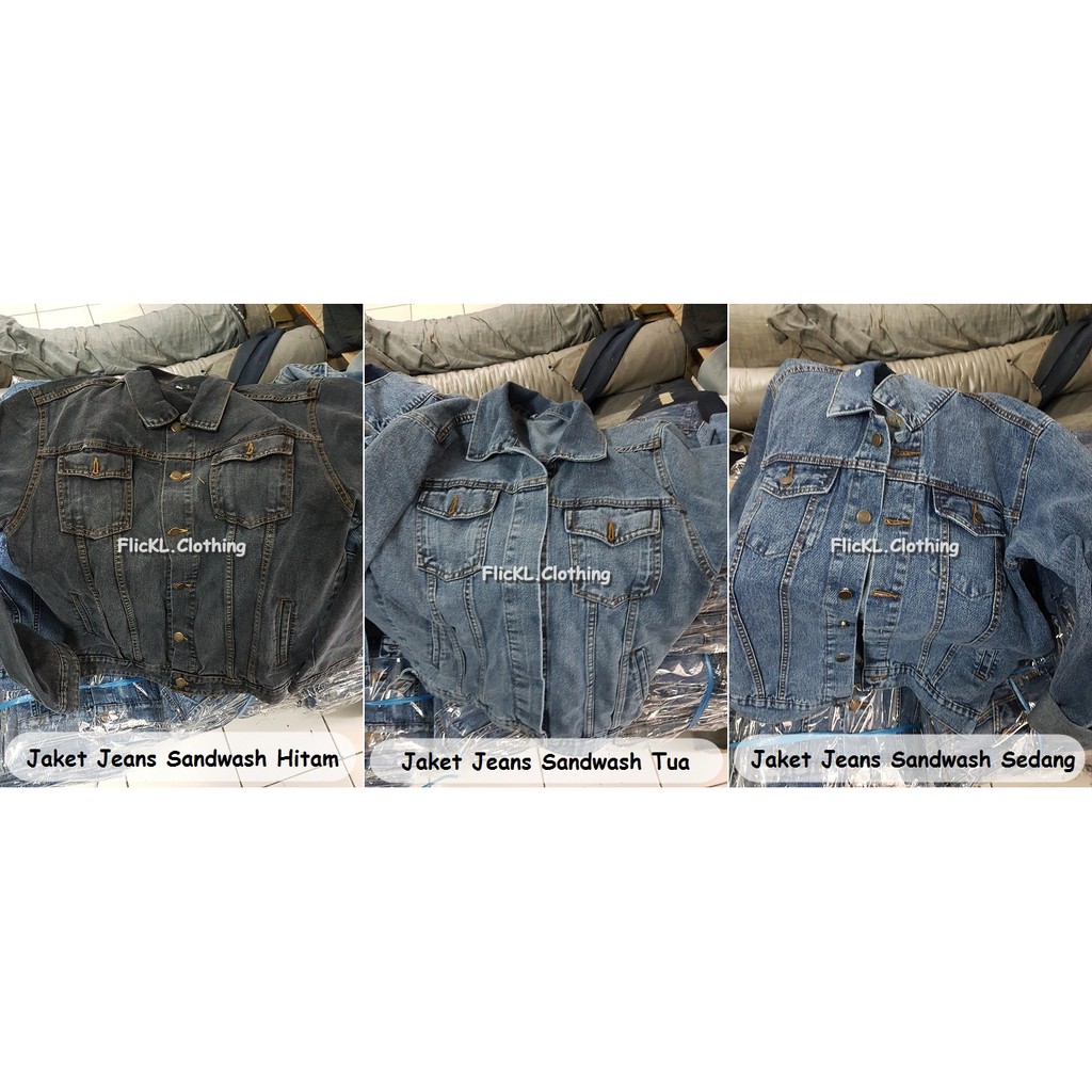 Jaket Jeans Denim Sandwash Panjang Bio Wash Twill Katun