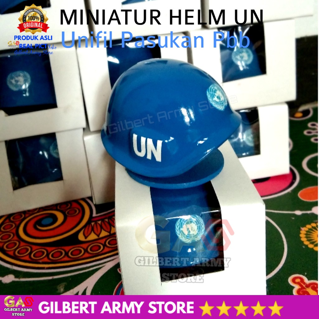 Miniatur Helm UN unifil Libanon Tni Biru  Terbaru GILBERT ARMY STORE Pajangan Dashboard Mobil Lucu Unik Grosir Murah miniatur patung