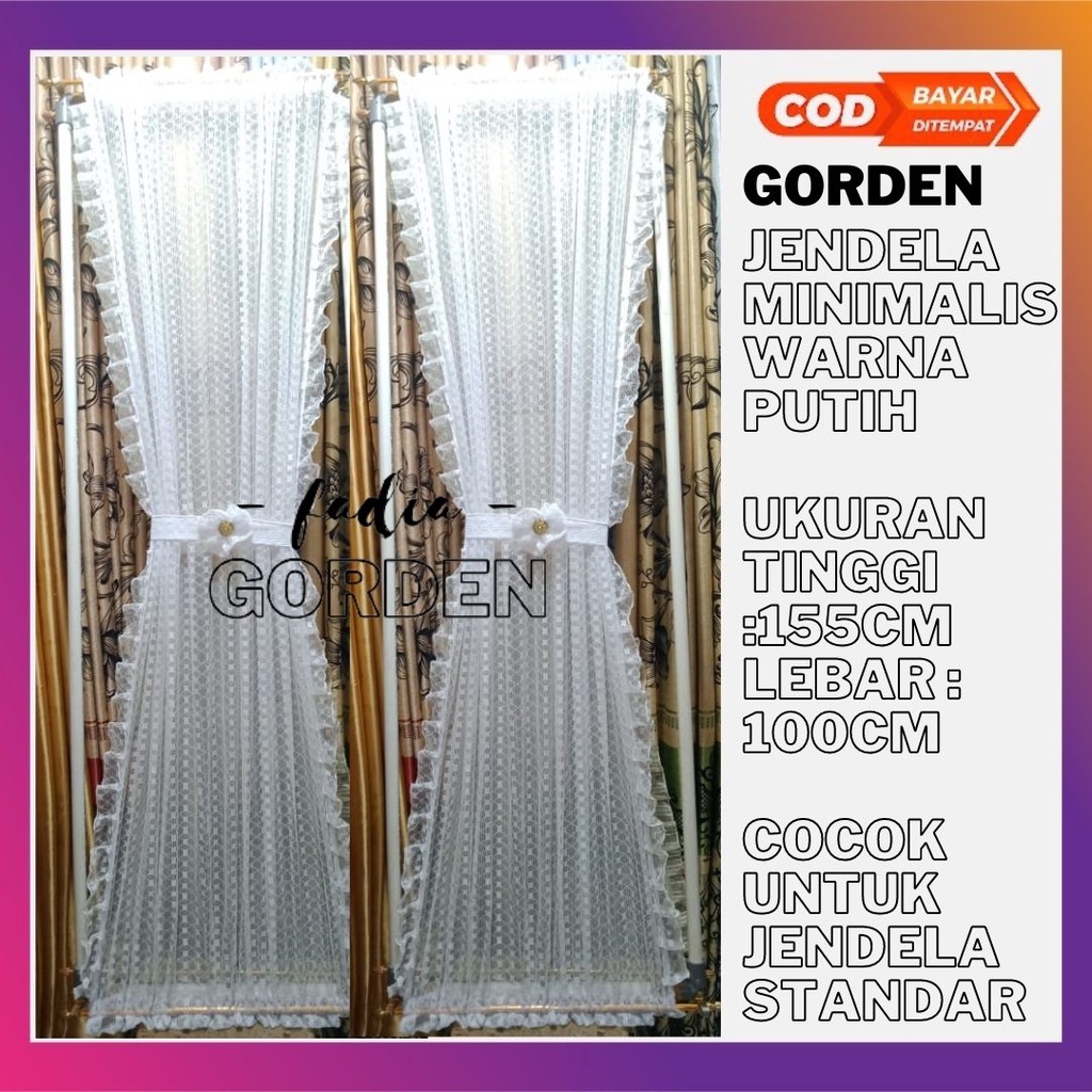 Gorden Minimalis Kupu-Kupu Ikat Pita Vitrase /Gorden Jendela Minimalis /Gorden Ikat /Gorden Minimali