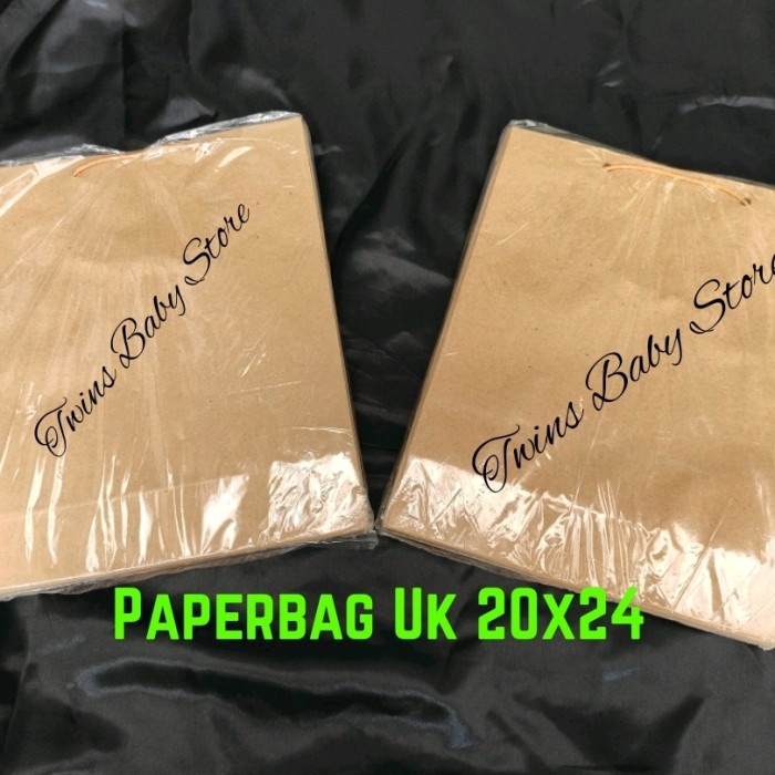 

paperbag coklat polos uk 20x24 isi 12 pcs