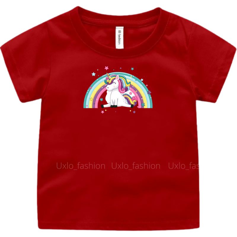 BAJU KAOS ANAK PEREMPUAN MURAH MOTIF UNICORN KUDA PONY LUCU UMUR 2 3 4 5 6 7 8 9 TAHUN SIZE S M L XL UXLO FASHION