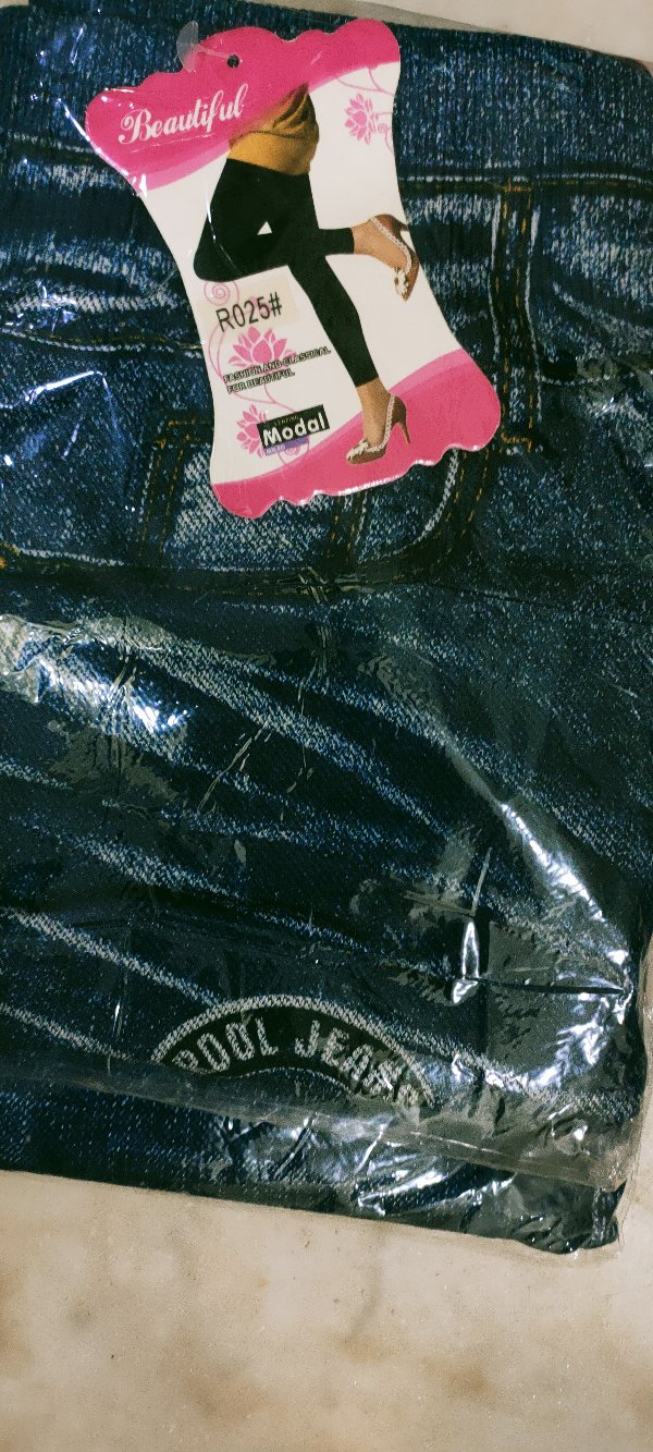 [cod] Legging Jeans Panjang Motif Lip Kekinian R025#