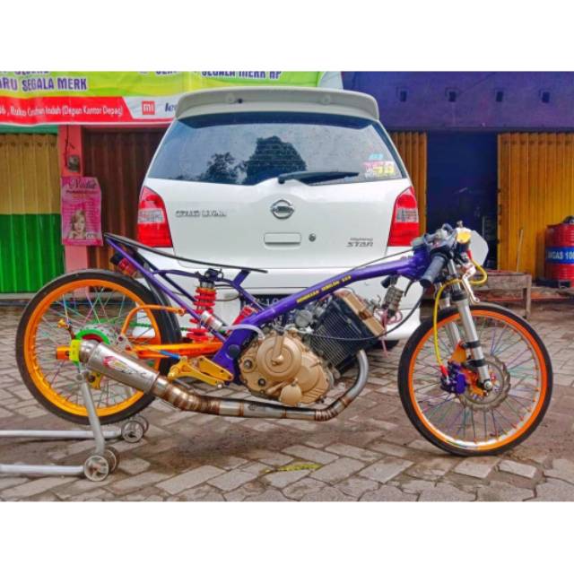 Knalpot Satria FU 200cc Head Tengah Creampie Muffler Jogja