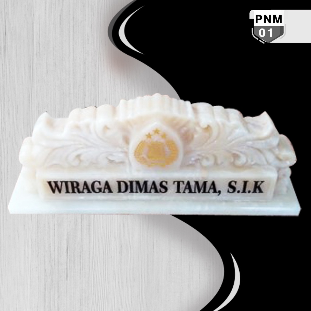 Papan Nama Meja DPR Marmer Onyx Premium