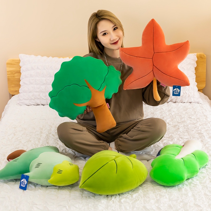 Bantal Boneka  Bentuk Daun Pohon Bahan Plush