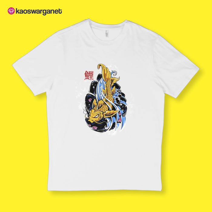Kaos Kasual Katun Distro Gold Fish Yakuza Tattoo Unisex Pria Wanita Kaoswarganet