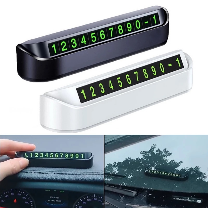 [1Pcs Creative Car Temporary Parking Card Number Display Plate] [Parking Luminous Contact Phone Number Card]