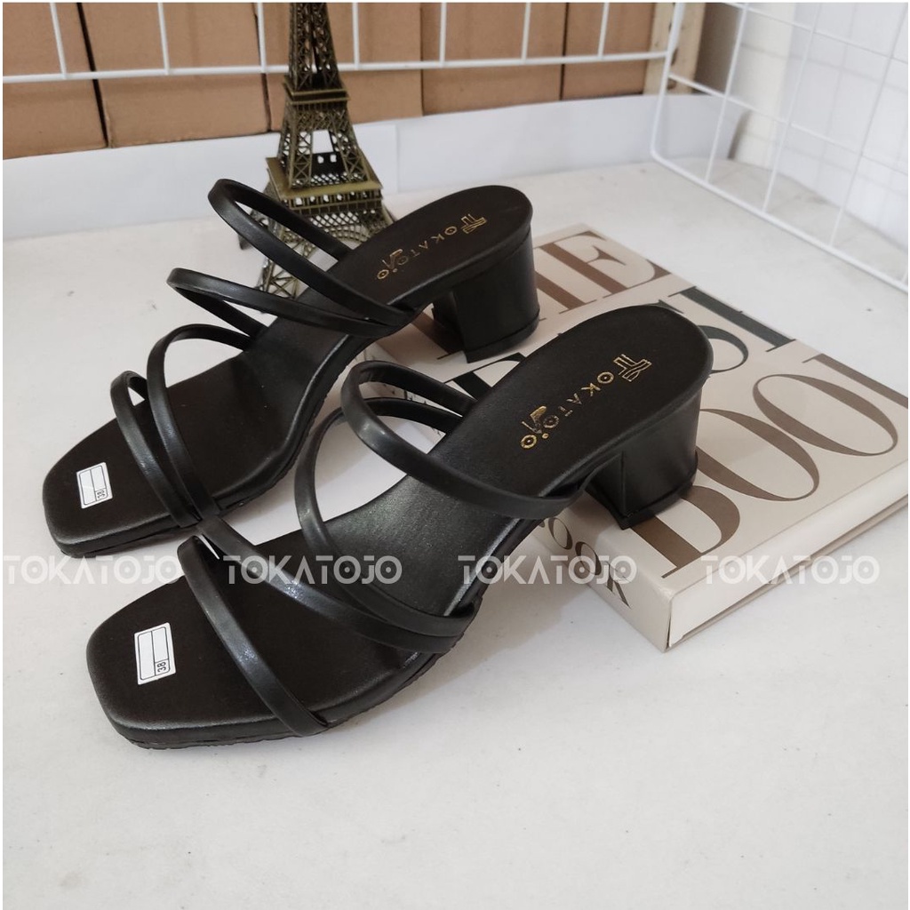 Sendal cewek kekinian 2022 temali heels wanita terbaru termurah casual korea fashion tinggi 5 cm realpict Sandalheels wanita korea