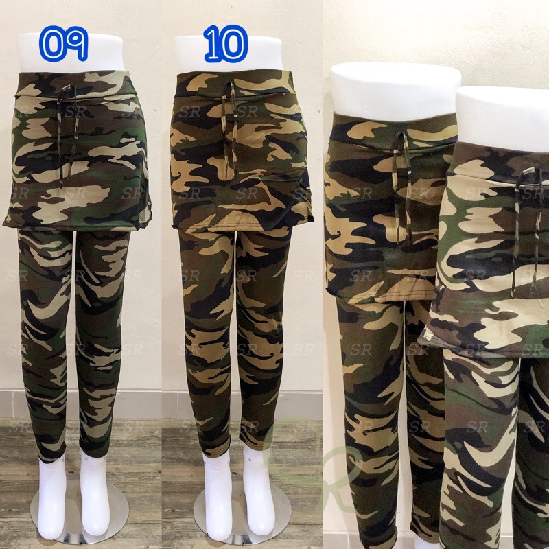 Legging Rok Army Panjang Wanita Import Premium