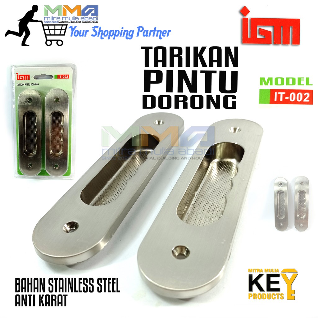 Tarikan Tanam Pintu Dorong l Handle Geser l Pintu Sliding IGM Harga Per Pcs