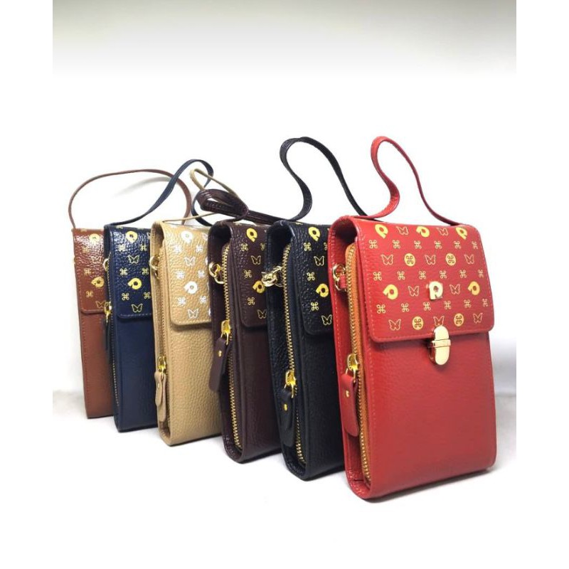 DOMPET PAPILLON D1075 TERBARU FLAP PHONE CROSSBODY KULIT MEWAH BERKUALITAS NEW PATERN