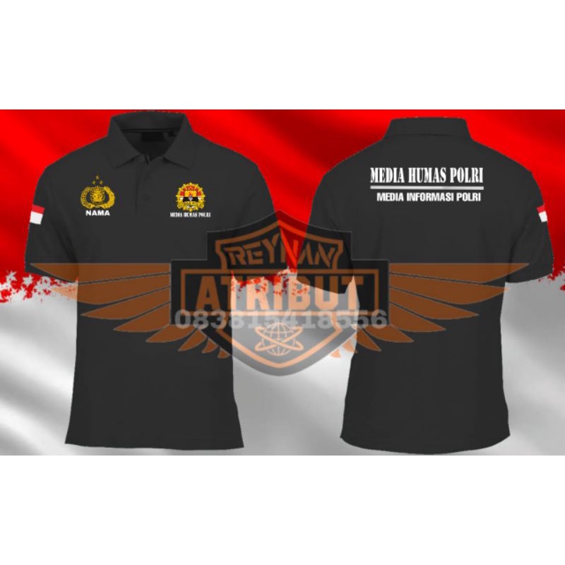 kaos wangki media humas polri/kaoos polo humas polri/kaos berkerah humas polri FULL BORDIR