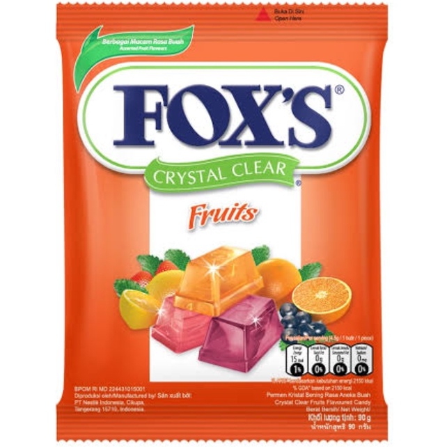 

PERMEN FOXS FRUIT (KEMASAN WARNA ORANGE) HARGA BIJIAN MINIMAL 50PCS