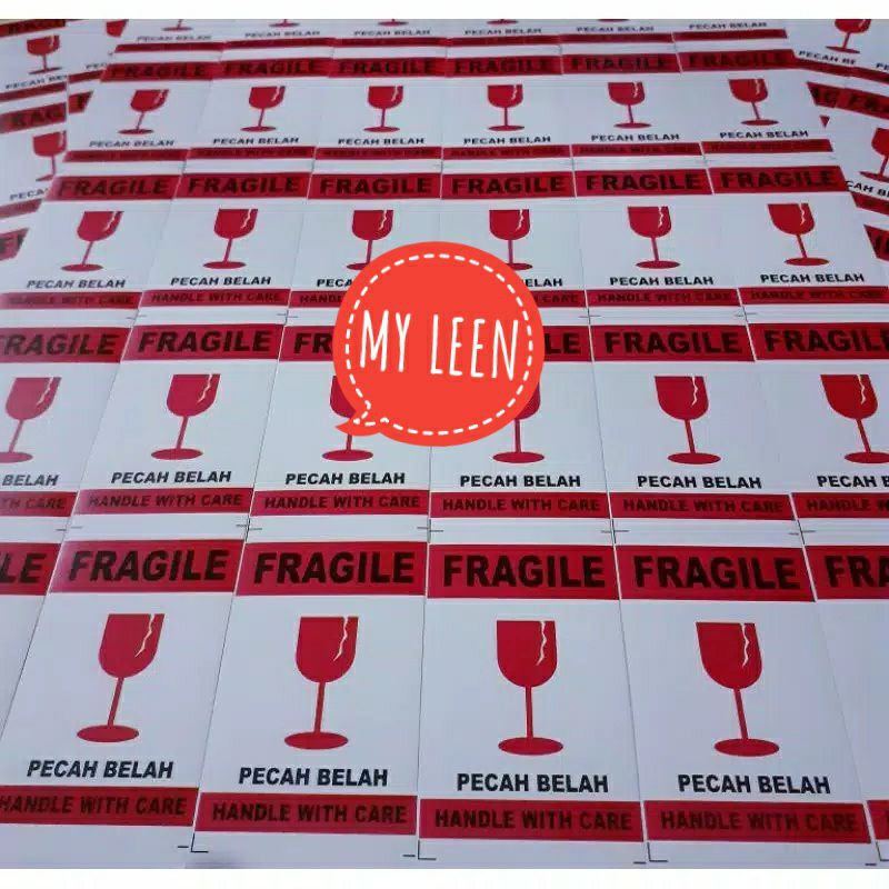 

(1pcs) Sticker label fragile,stiker label pecah belah,sticker label untuk paket