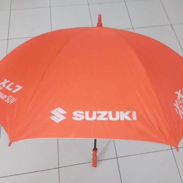 Payung warna ORANGE bawah silver UV Protection bisa + Sablon Custom 1 film 1 Warna 4 sisi