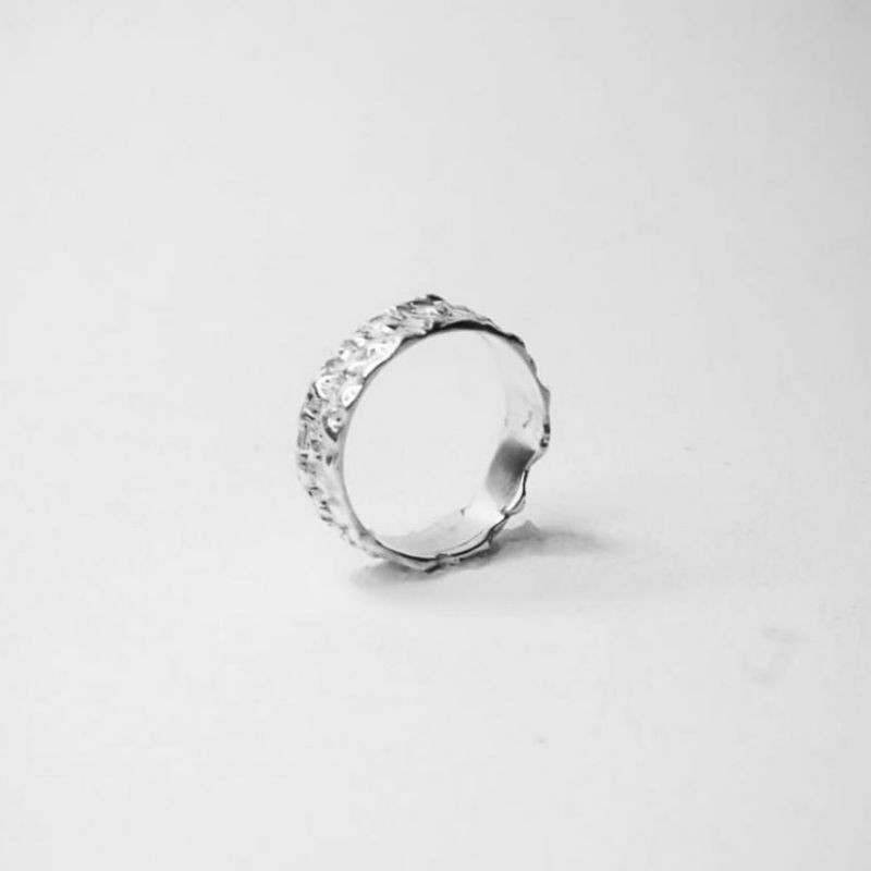 ( Pertiwi Ring ) Men Ring Silver - Cincin Polos Perak Pria - Grafir