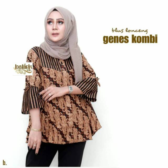 Rifa Blouse Blus Lonceng Pastel Soft Atasan Batik Modern Casual Kerja Seragam Kantor Muslim