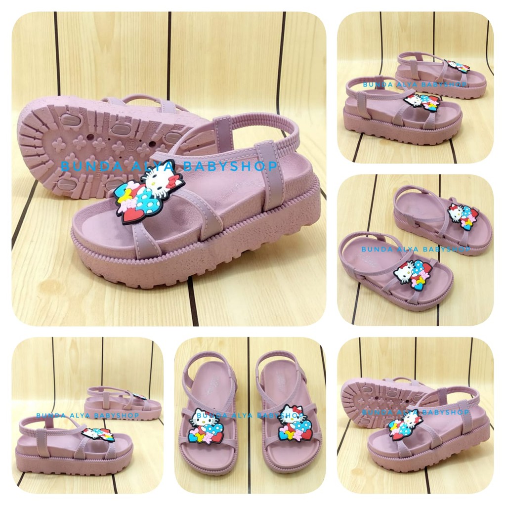 Sandal Anak Perempuan Jelly Usia 2 3 4 5 6 7 Tahun PINK - Sandal Anak Cewek Heels Tali Size 24 - 35 Karet Anti Licin