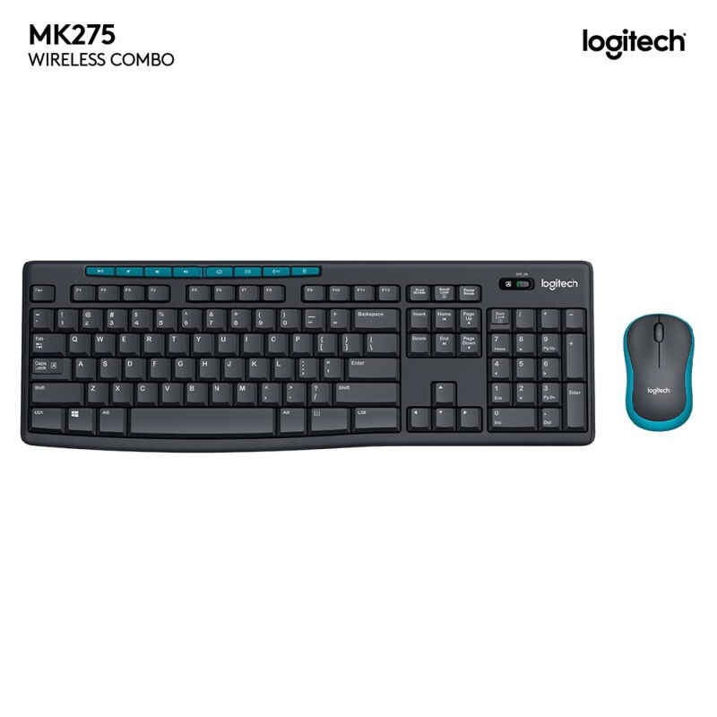 Keyboard Mouse Wireless LOGITECH MK275 Full-Size Wireless Combo - Black - ORIGINAL RESMI