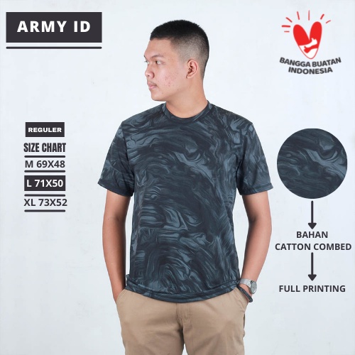 Kaos Printing Pria Lengan Pendek Motif Color Combination