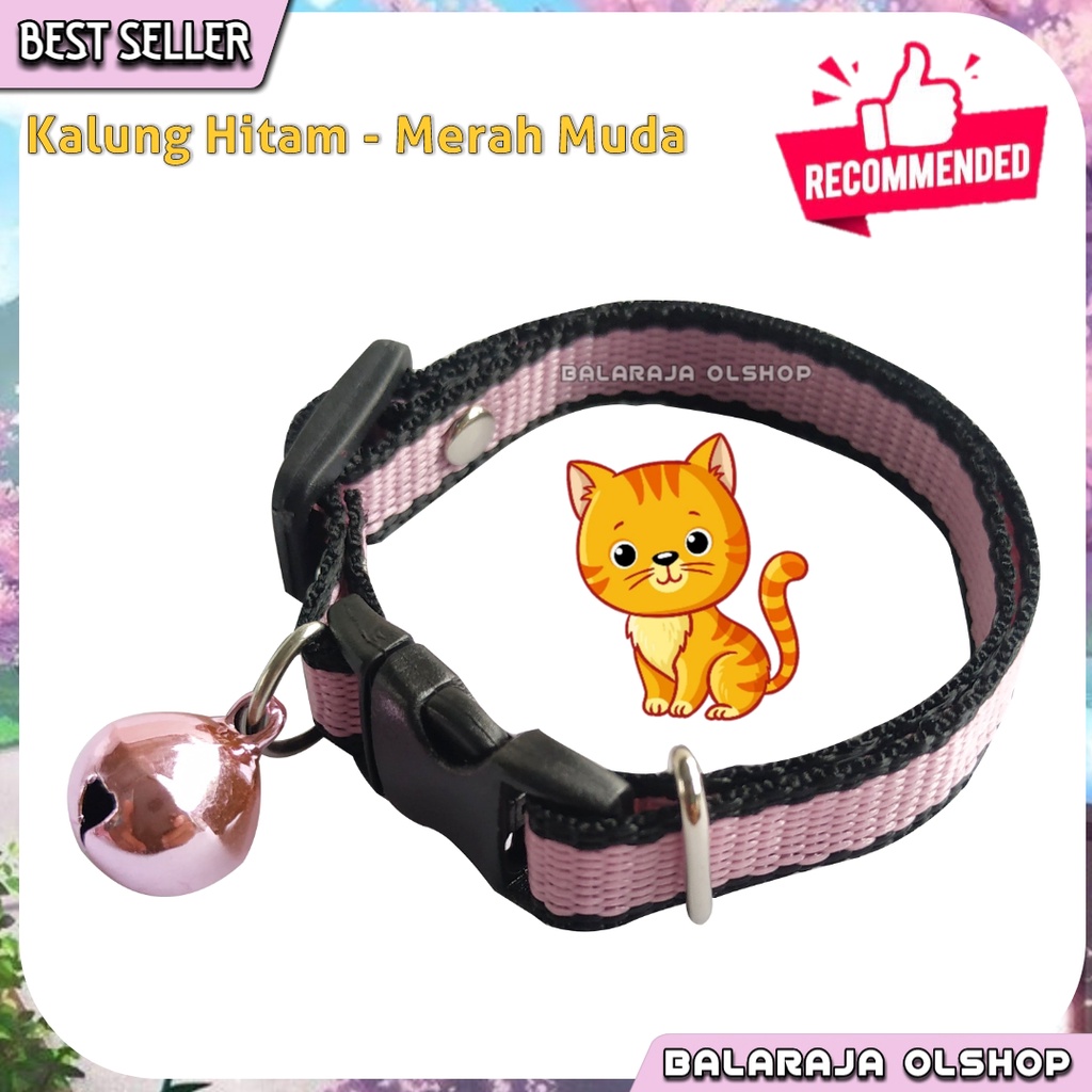 Kalung Kucing Kelinci Musang Anjing Lonceng Motif Garis