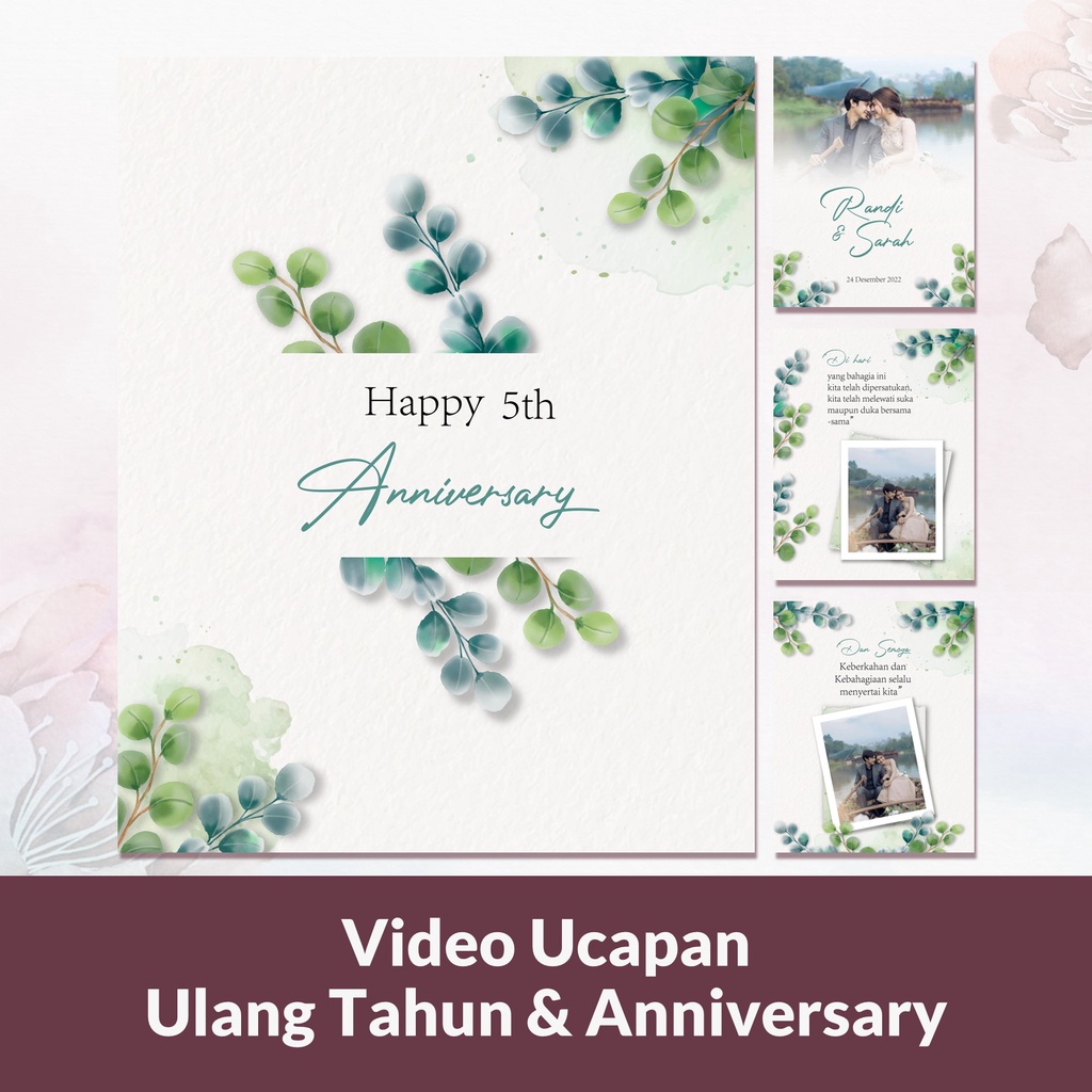 Video Ucapan Anniversary atau Ulang Tahun Premium Kekinian Template 18