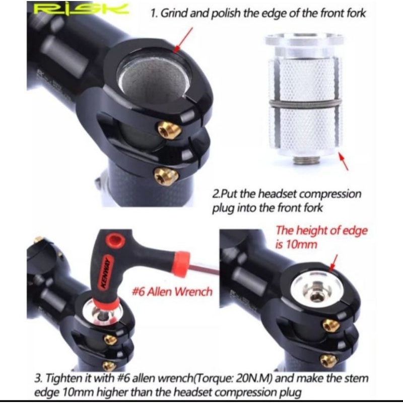 Risk Jangkar Fork Sepeda Top Cap Star Nut Headset Stem Sepeda